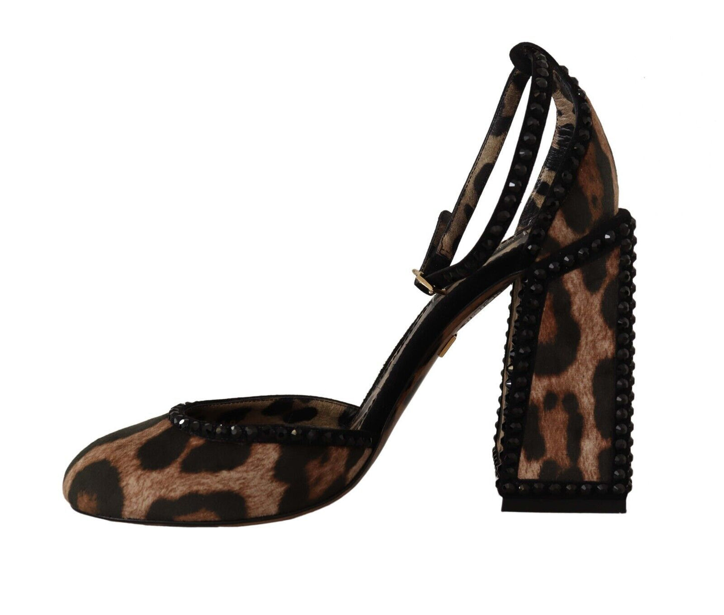 Chic Brown Leopard Ankle Strap Heels