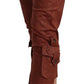 Elegant Cropped Mid Waist Cotton Pants
