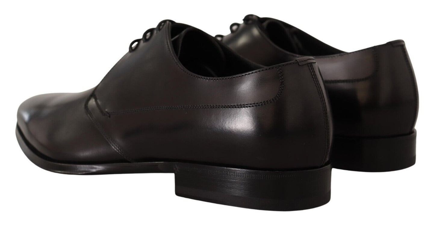 Elegant Black Leather Derby Shoes