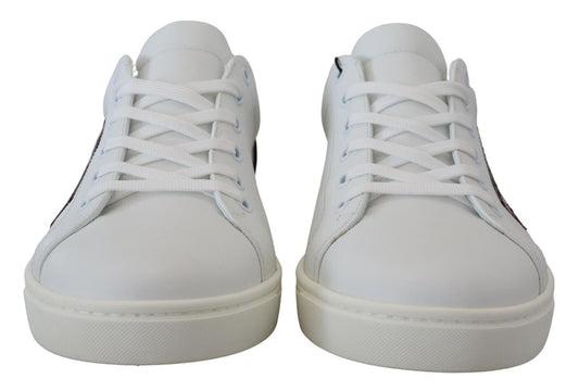 Elegant White Leather Low-Top Sneakers