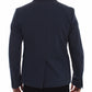 Elegant Blue Cotton Stretch Blazer Jacket