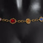 Red Suede Crystal Baroque Waist Belt