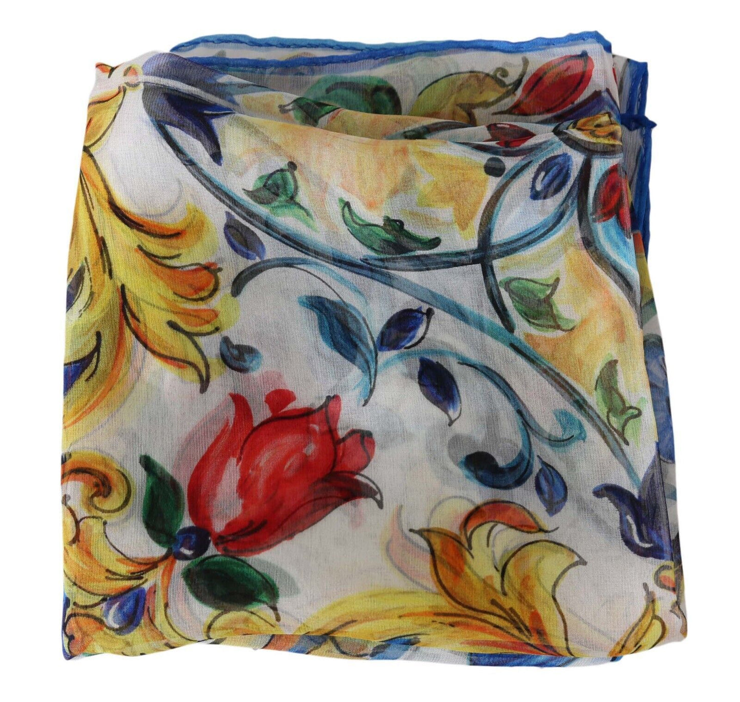 Elegant Majolica Print Silk Scarf