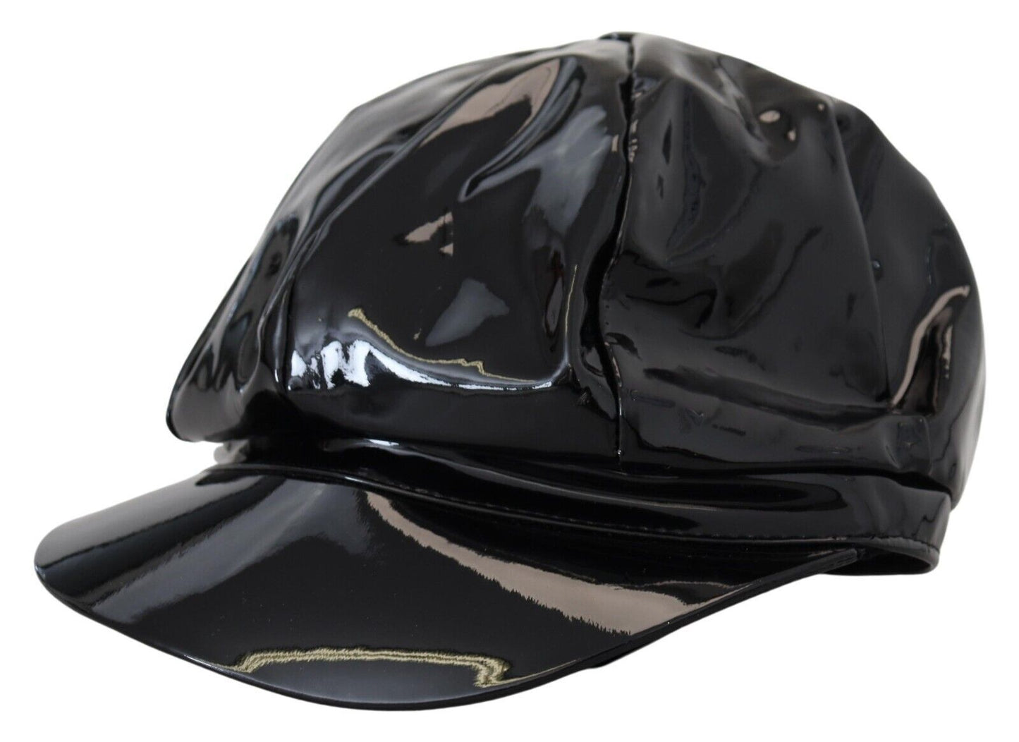 Elegant Black Leather Cabbie Hat