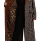 Brown Wool Double Breasted Trench Coat Jacket