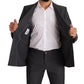 Martini Gray Wool Silk Men's Slim Suit