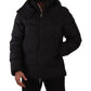 Elegant Black Parka Hooded Jacket