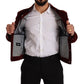 Elegant Burgundy Biker Velvet Jacket