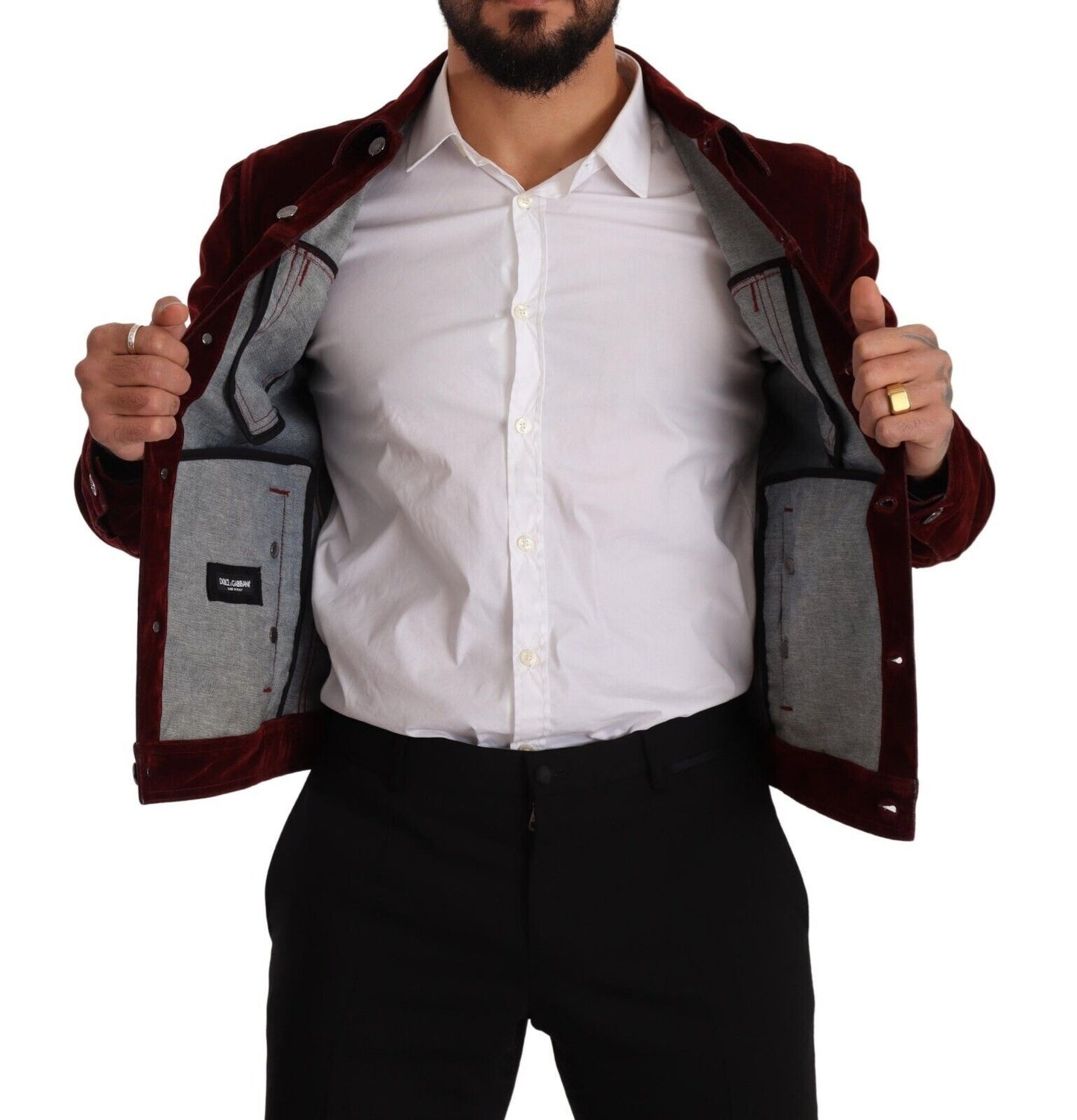 Elegant Burgundy Biker Velvet Jacket