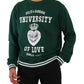 Green University Of Love Pullover Sweater