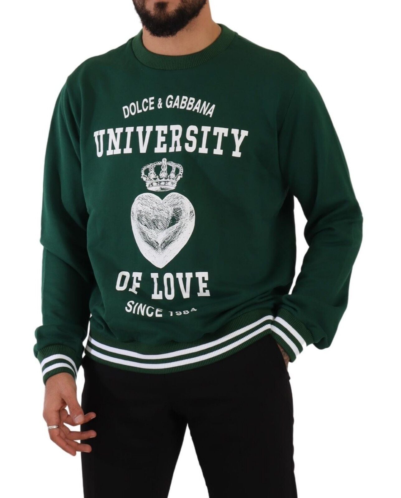 Green University Of Love Pullover Sweater