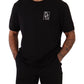 Elegant Black Logo Embroidered Cotton Tee
