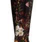 Black Floral Mid Waist Trouser Wide Leg Pants