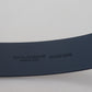 Elegant Blue Leather Belt with DG Buckle