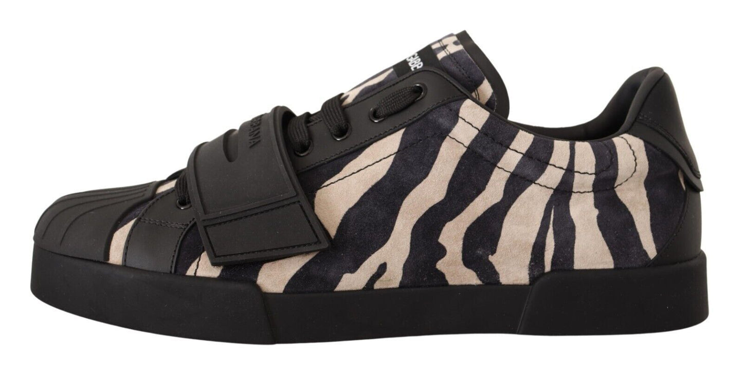 Zebra Inspired Suede Sneakers - Casual Luxury