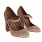 Exquisite Exotic Skin Block Heels Pumps