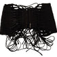 Black Interlaced Corset Polyester Waist Top