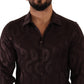 Bordeaux GOLD Logo Silk Slim Fit Mens Shirt