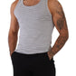 Elegant Grey Cotton Blend Tank Top
