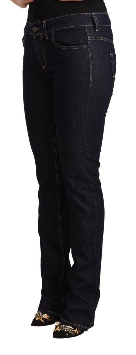 Black Cotton Stretch Low Waist Skinny Denim Jeans