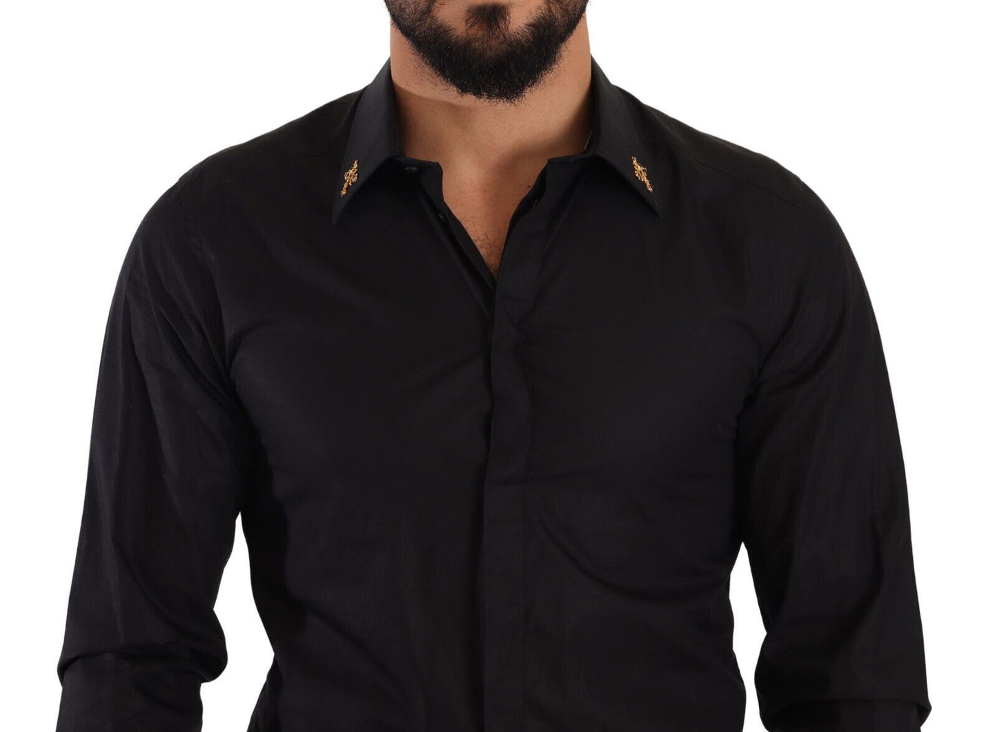 Opulent Slim Fit Black Cotton Shirt