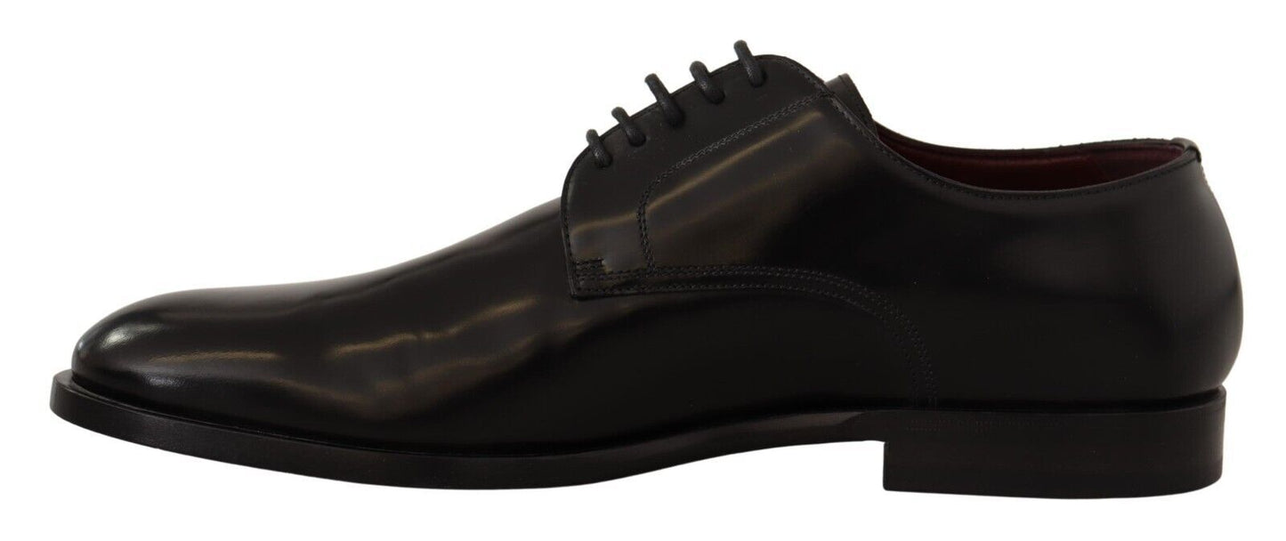 Elegant Black Leather Derby Formal Shoes