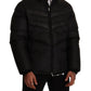 Sleek Black Puffer Jacket with Zipper Closure
