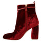Chic Red Suede Ankle Boots