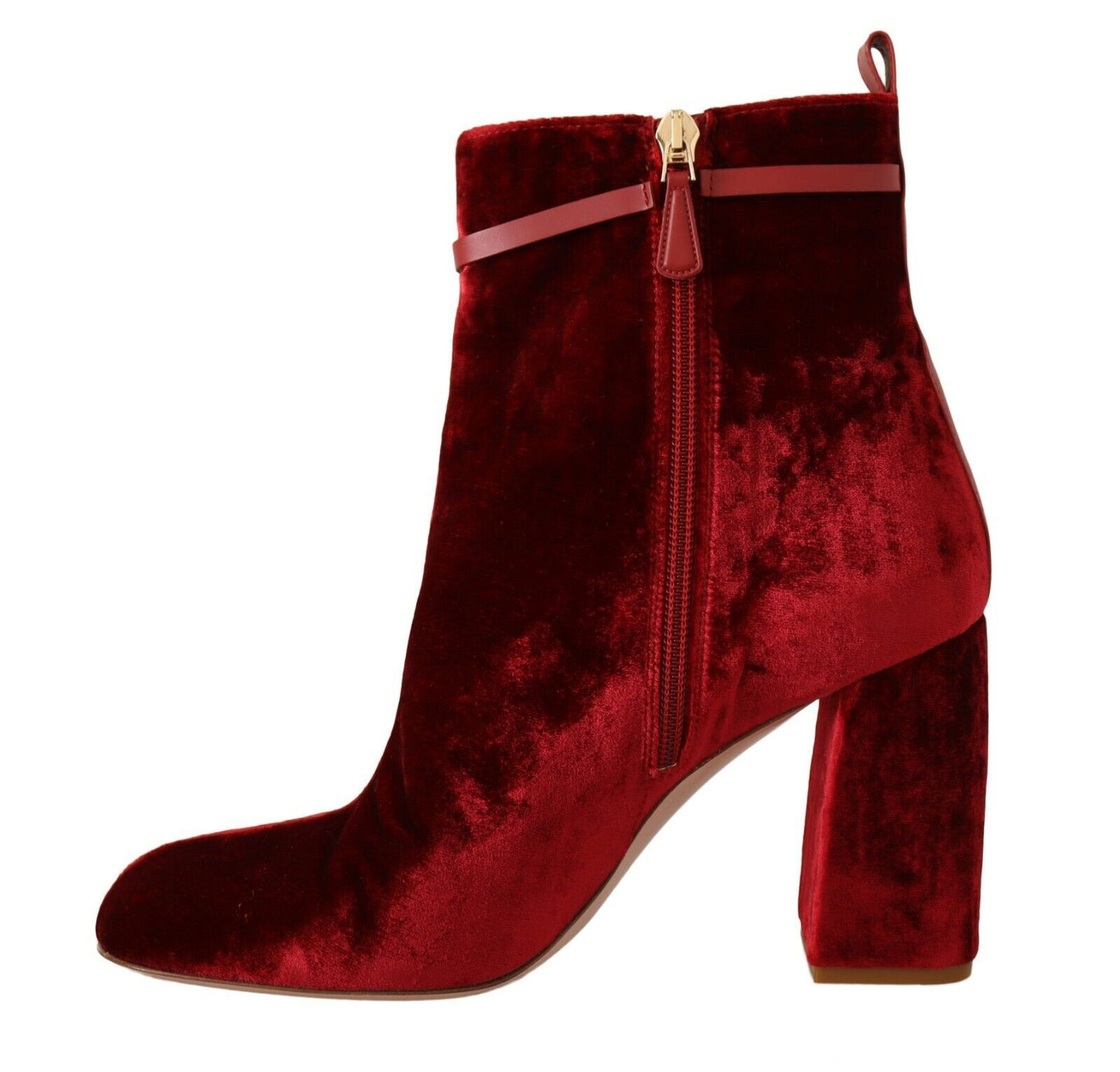 Chic Red Suede Ankle Boots