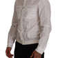 White Cotton Button Down Men Collared Shirt
