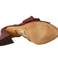 Burgundy Bow Applique Leather Heels