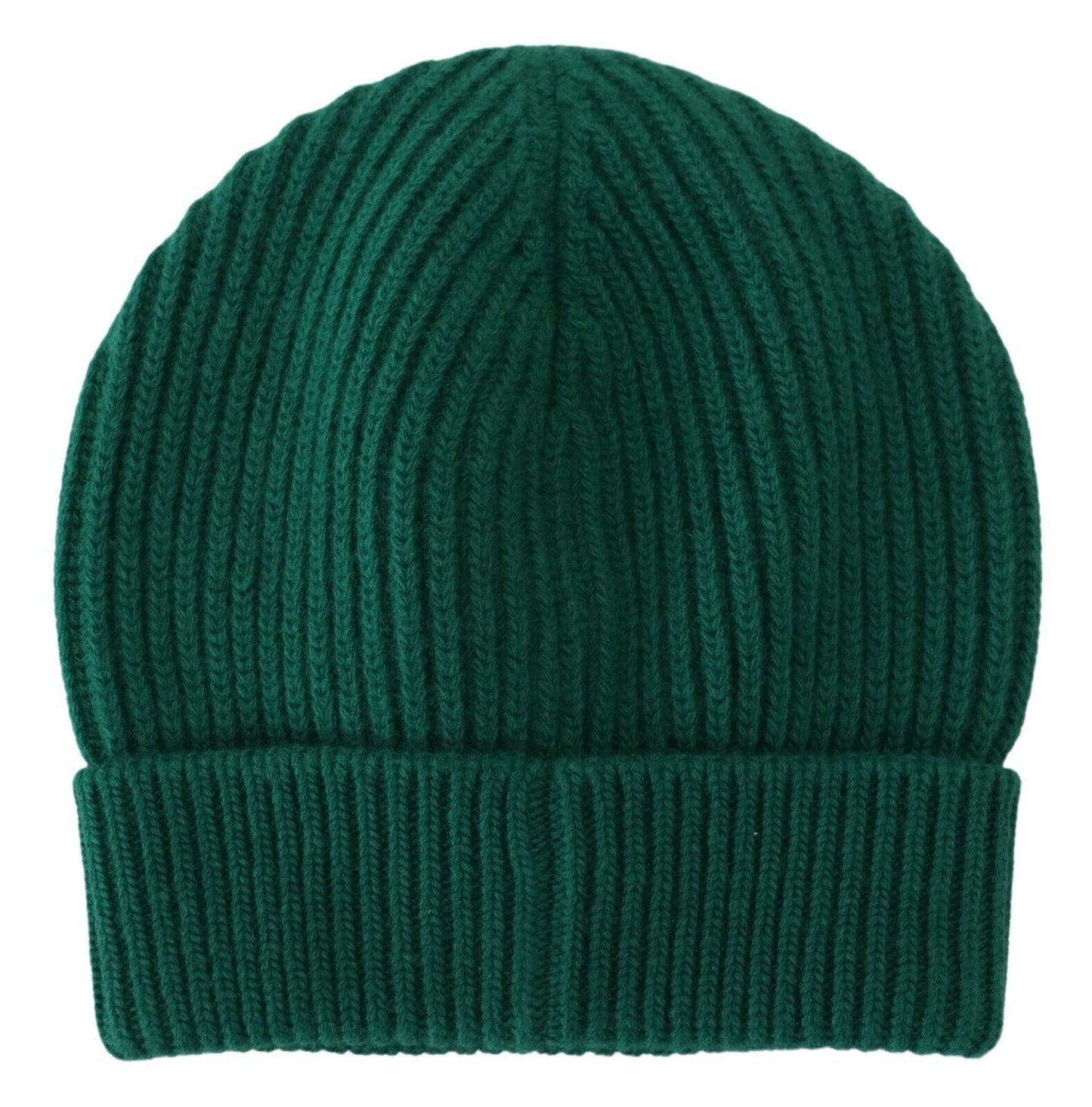 Elegant Virgin Wool Green Beanie