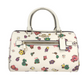 (CA229) Floral Field Leather Rowan Medium Satchel Handbag Purse Crossbody