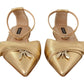 Elegant Gold Leather Flat Sandals Boots