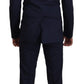 Elegant Black Wool-Silk Slim Fit Suit