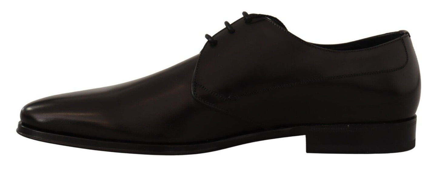 Elegant Black Leather Derby Shoes