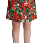 Vibrant Geranium Print A-Line Skirt