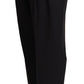 Black Mid Waist Trouser Straight Cropped Pants