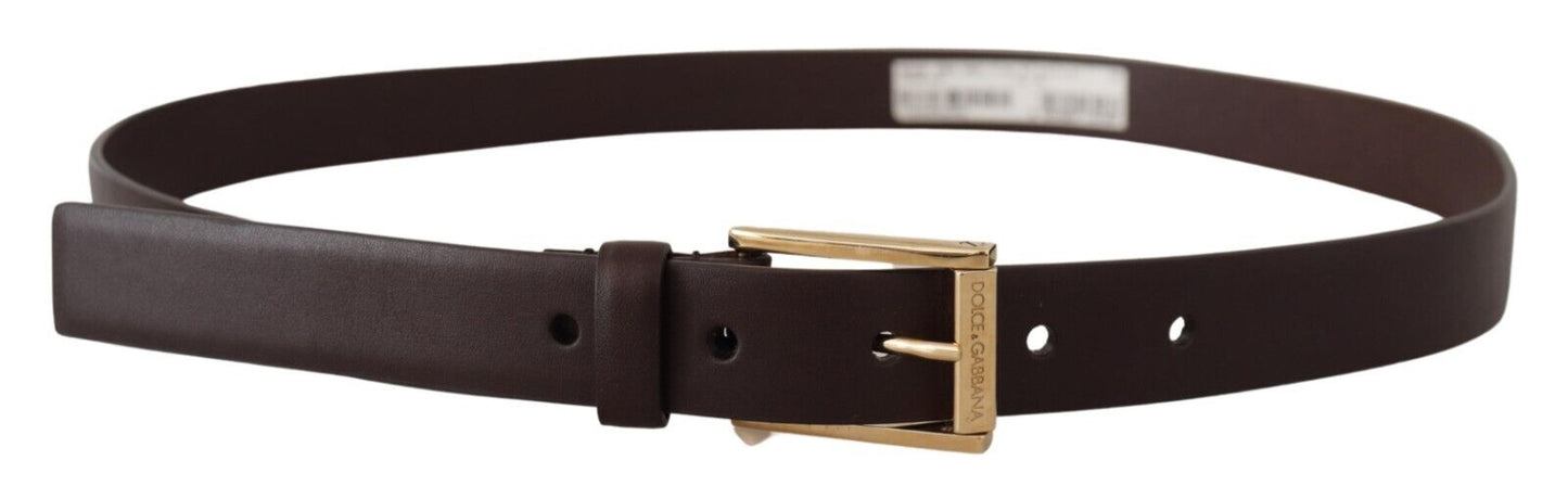 Elegant Dark Brown Leather Belt