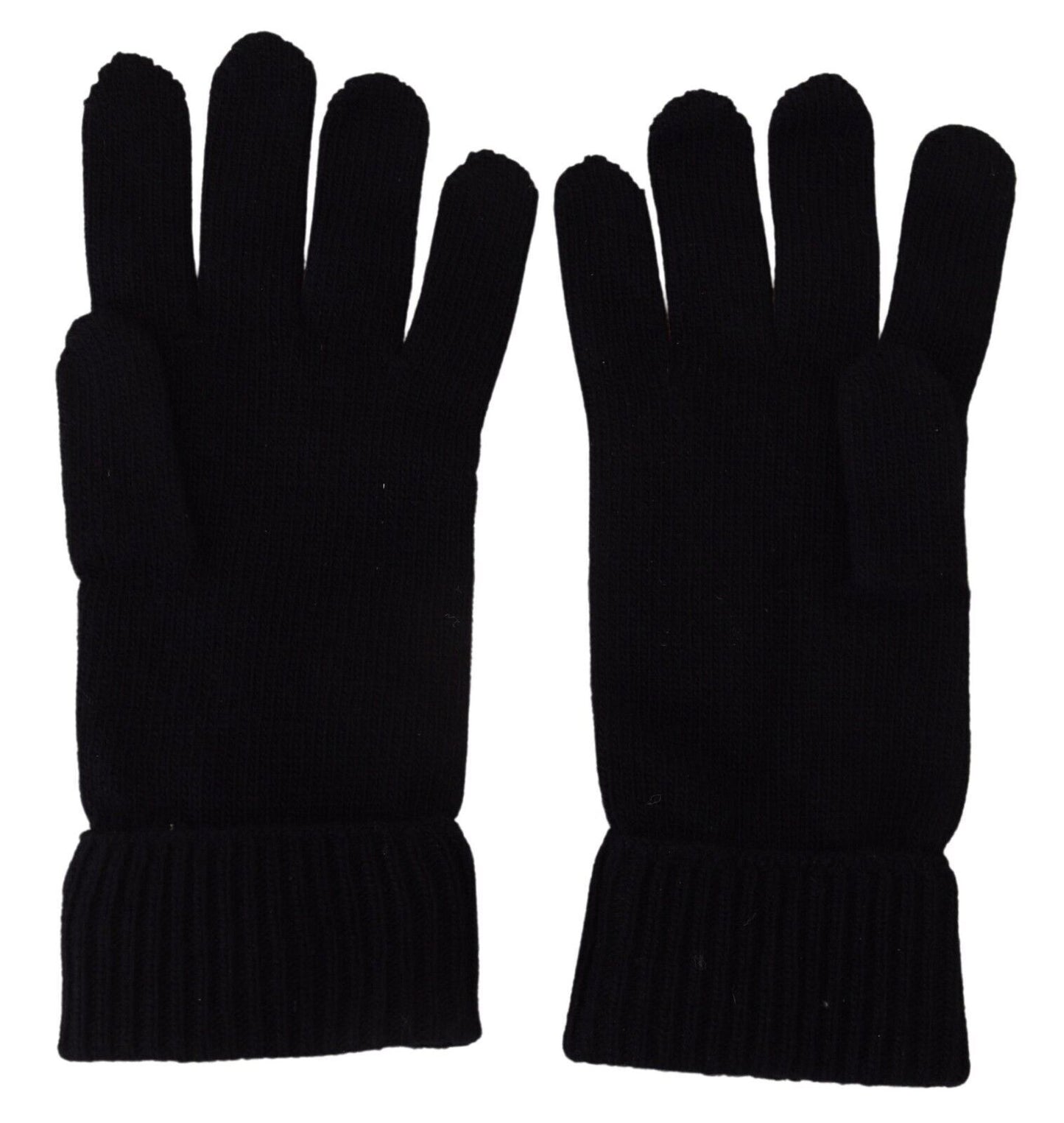 Elegant Black Virgin Wool Gloves