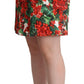 Vibrant Geranium Print A-Line Skirt
