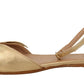 Elegant Gold Leather Flat Sandals Boots