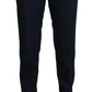 Elegant Black Wool-Silk Slim Fit Suit