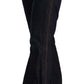 Elegant Slim Fit Black Mid Waist Jeans