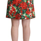 Vibrant Geranium Print A-Line Skirt