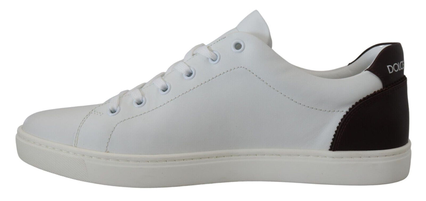 Elegant White Leather Low-Top Sneakers