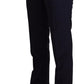 Elegant Black Wool-Silk Slim Fit Suit