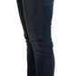 Blue Washed Cotton Slim Fit Denim Low Waist Jeans