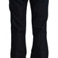 Elegant Slim Fit Black Mid Waist Jeans