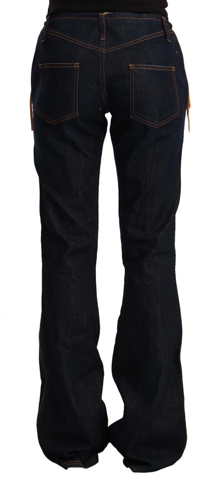 Elegant Slim Fit Black Mid Waist Jeans